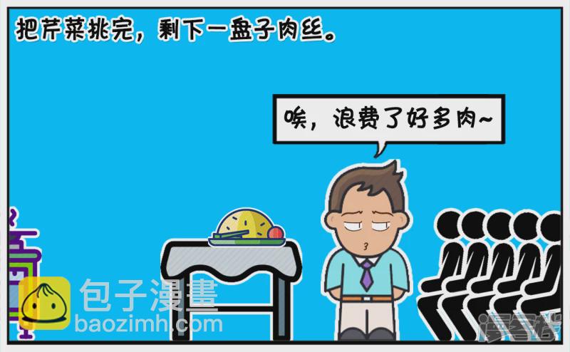 子陽簡筆畫 - 子陽在餐廳點了一份芹菜肉絲 - 1